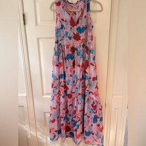 Worn once BB Dakota Sleeveless Floral Maxi Dress in Pink, Red & Blue
